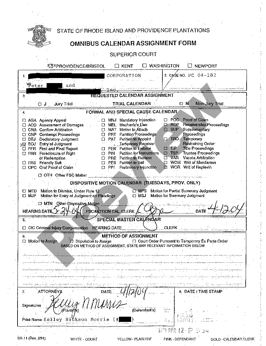 Rhode Island Motion for Judgment by Default US Legal Forms