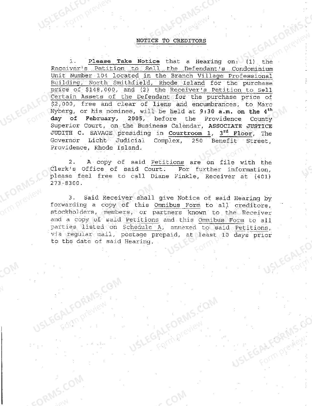 Preview A16 Affidavit of Notice
