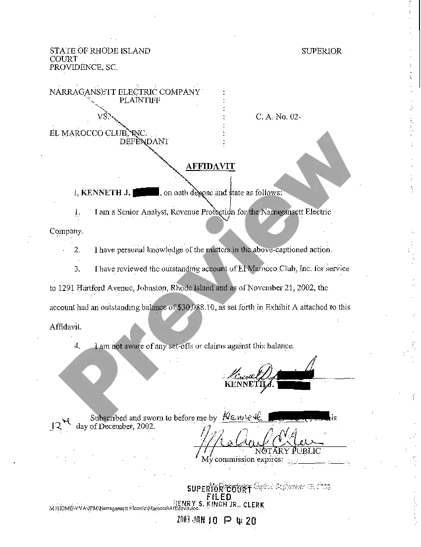 Preview A01 Complaint for Back Electric Payments Due to Defendant's Installation of Bypass Electric Meter