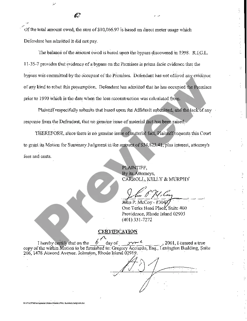 Preview A04 Motion and Order for Summary Judgment