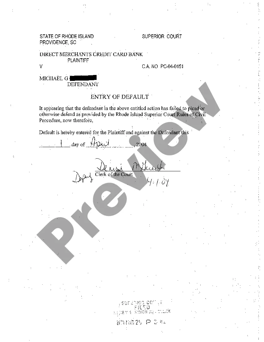 Preview A02 Application To Clerk For Entry of Default