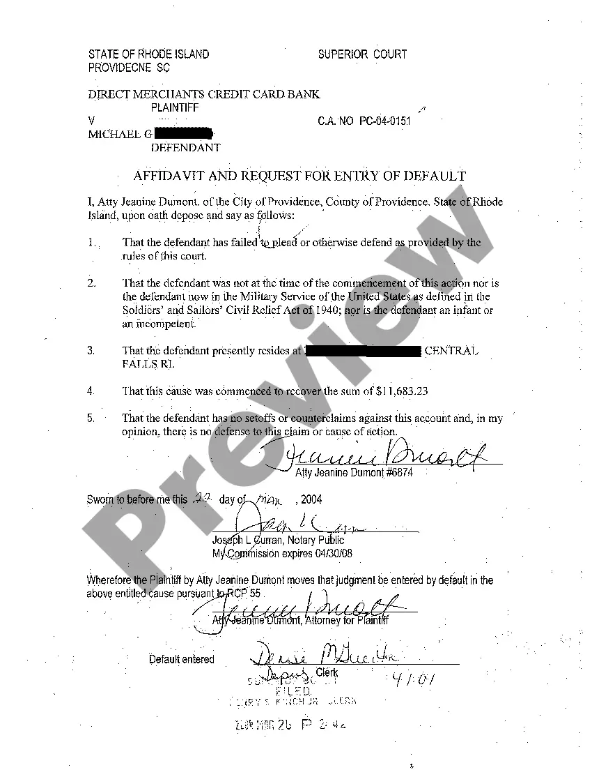 Preview A02 Application To Clerk For Entry of Default