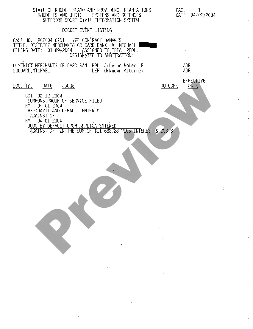 Preview A03 Judgment by Default Upon Application to Clerk