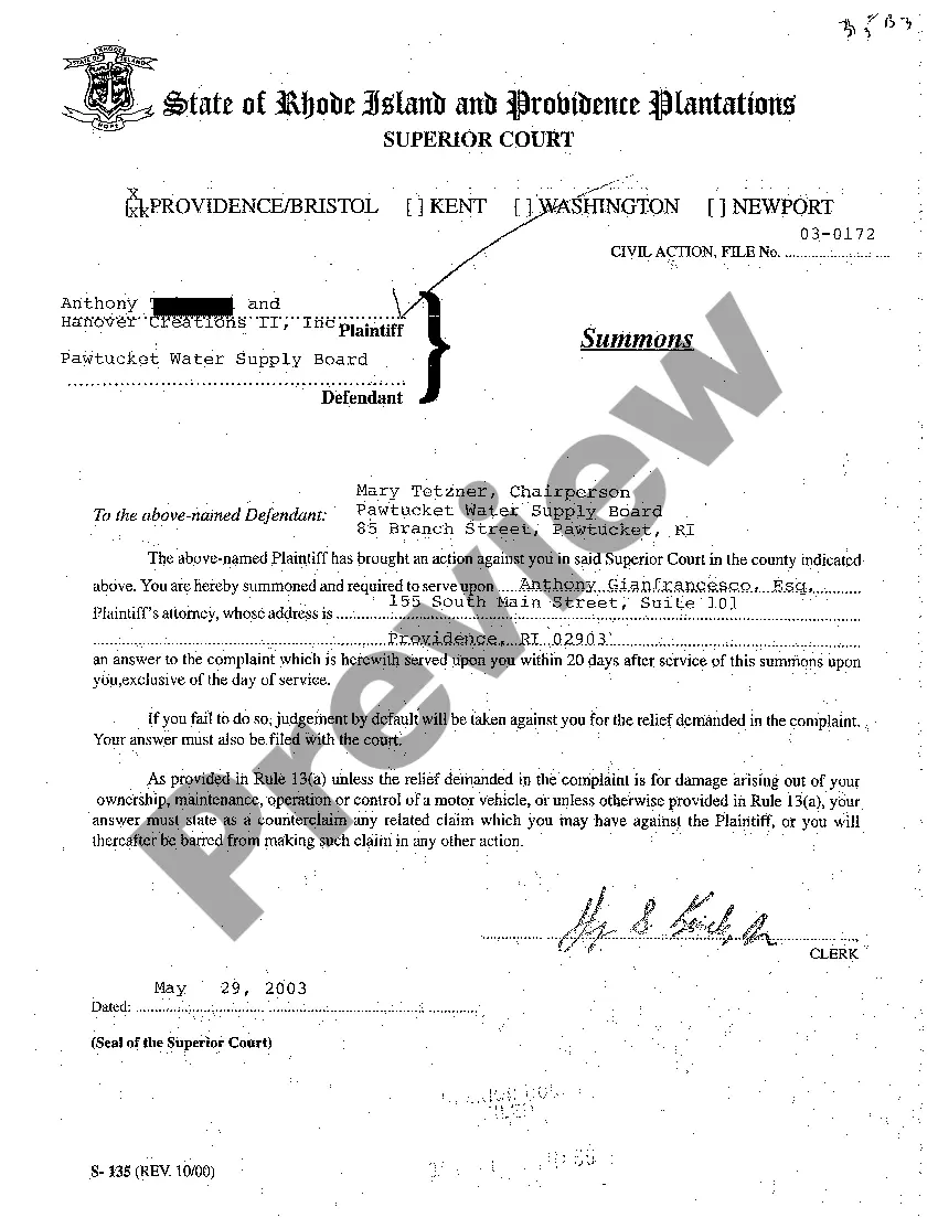 Preview A01 Complaint for Damage to Water Pipes by Water Supply Board