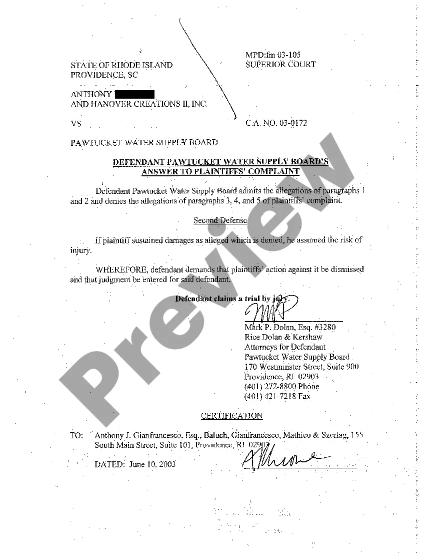 Preview A01 Complaint for Damage to Water Pipes by Water Supply Board