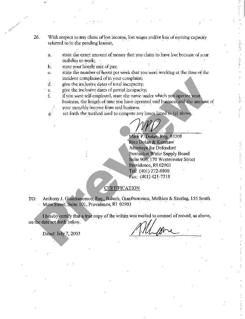 Preview A03 Defendant's Interrogatories Addressed to Plaintiffs