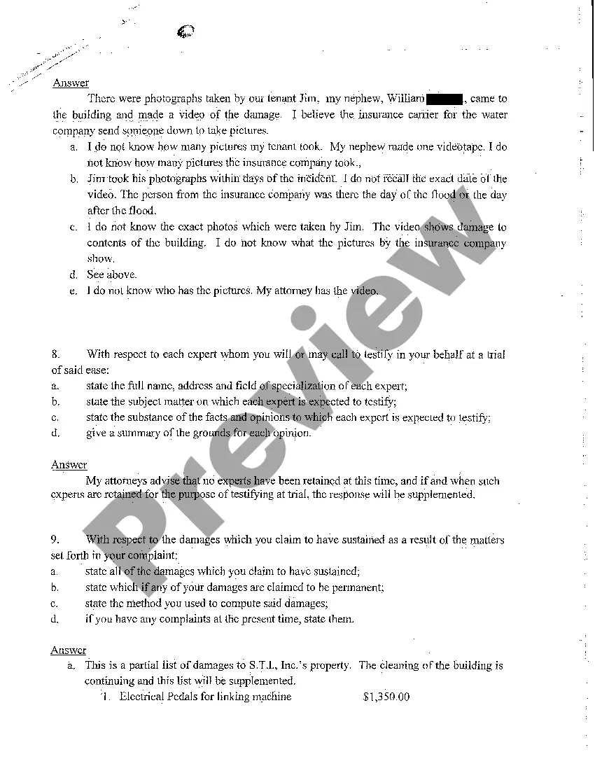 Preview A08 Plaintiff's Answers to Defendant's Interrogatories