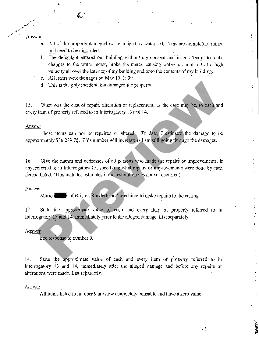 Preview A08 Plaintiff's Answers to Defendant's Interrogatories