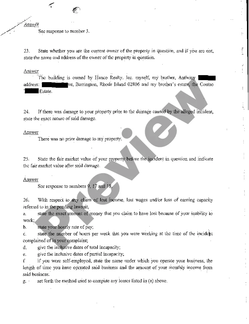 Preview A08 Plaintiff's Answers to Defendant's Interrogatories