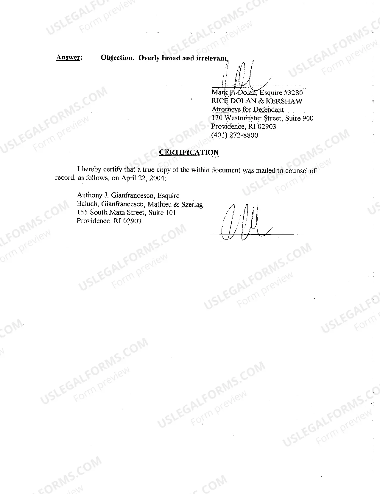 Preview A12 Defendant's Objections to Plaintiff's Interrogatories