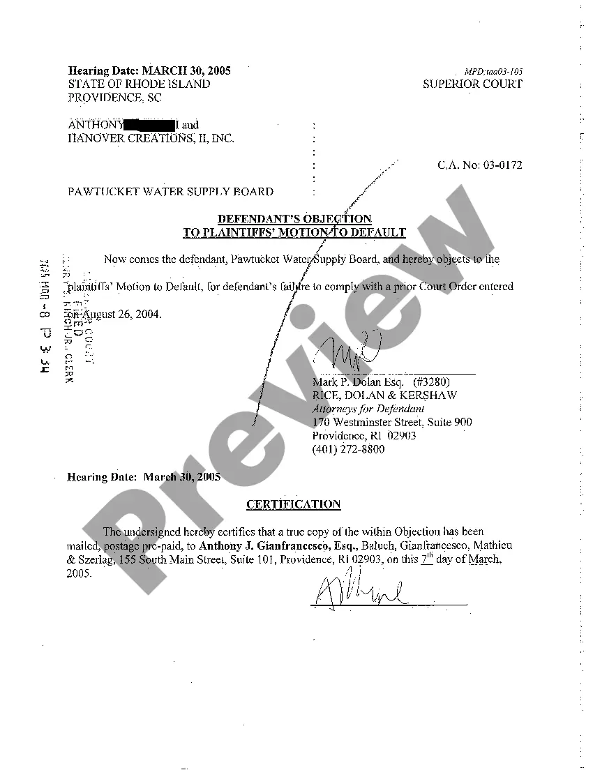 Preview A16 Plaintiff's Motion to Default