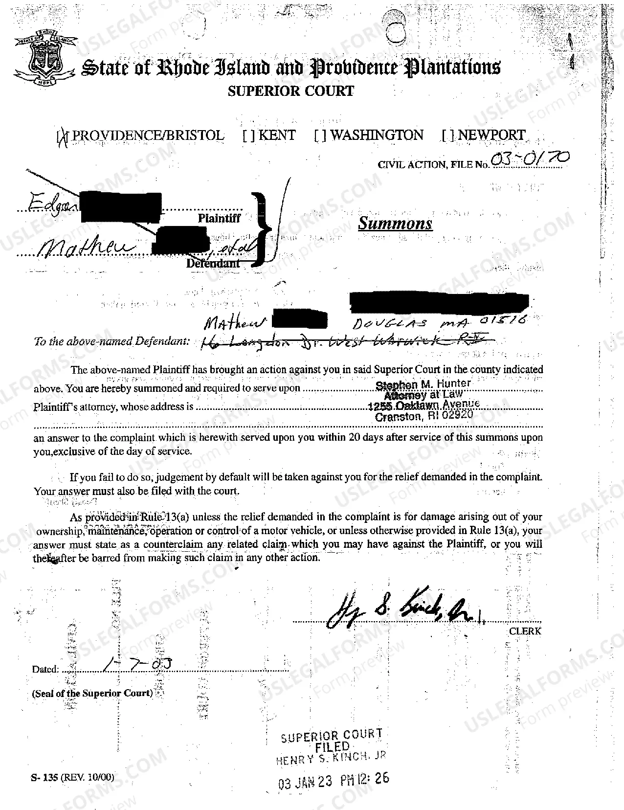 Preview A01 Complaint for Personal Injury to Pedestrian Due to Negligent Operation of Motor Vehicle