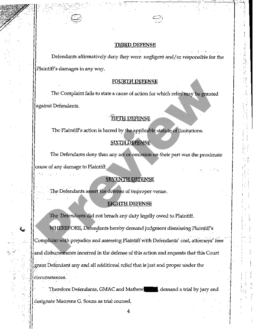 Preview A02 Answer of Defendants to Plaintiffs Complaint