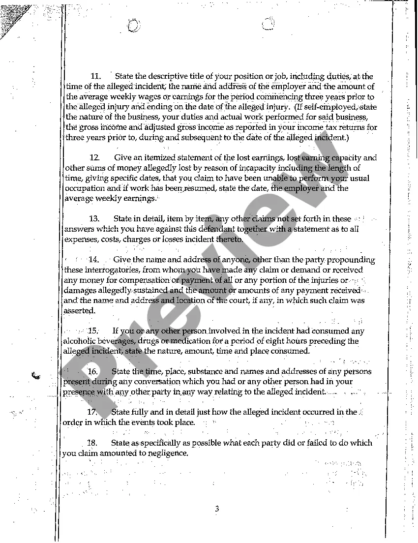 Preview A05 Interrogatories Propounded to Plaintiff from Defendant