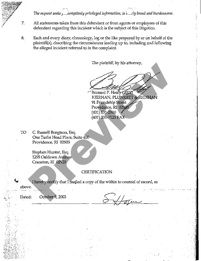 Preview A08 Plaintiff's Objection to Defendant's Request for Production