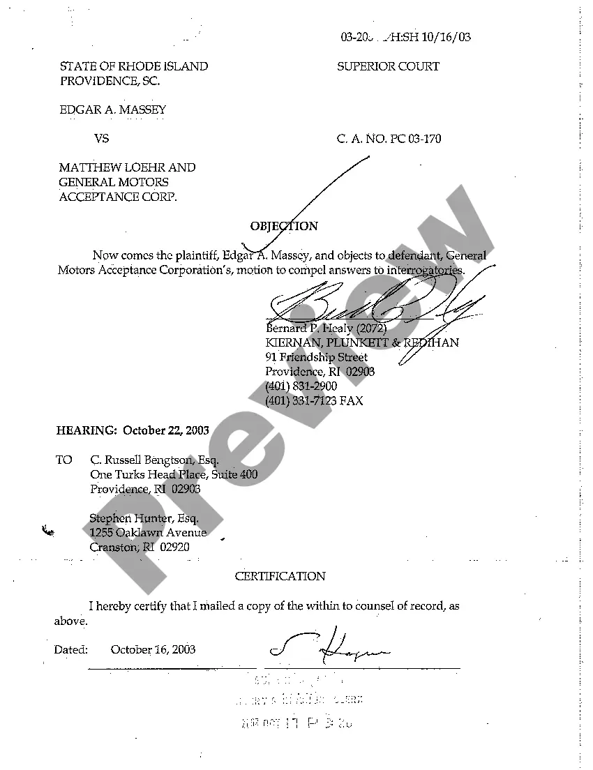 Preview A08 Plaintiff's Objection to Defendant's Request for Production