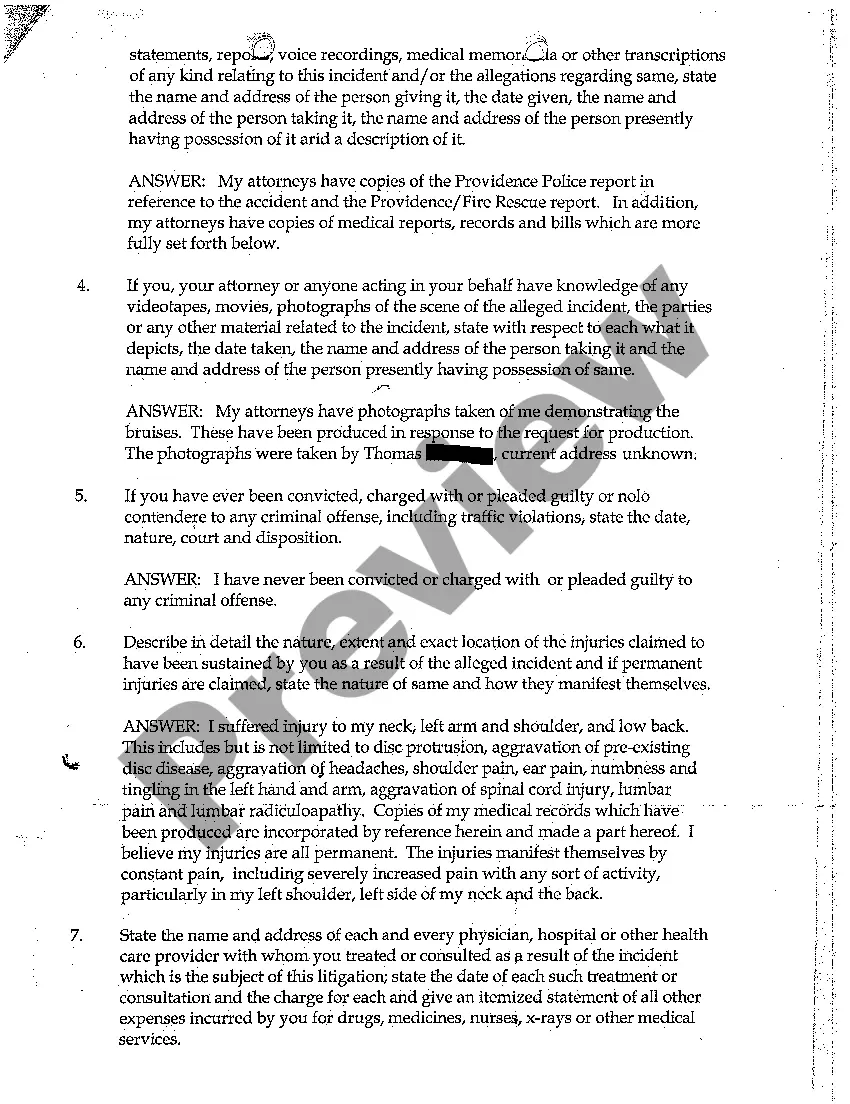 Preview A10 Plaintiff's Answers to Defendant's Interrogatories