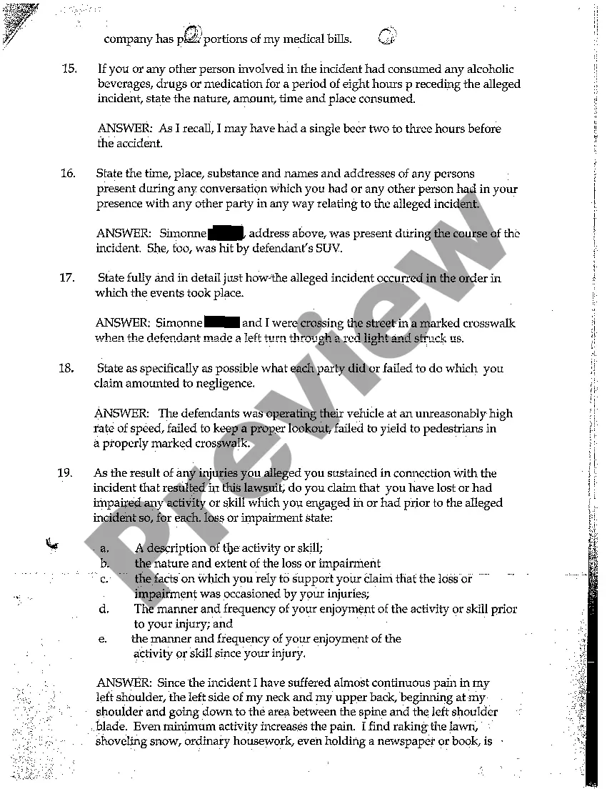 Preview A10 Plaintiff's Answers to Defendant's Interrogatories