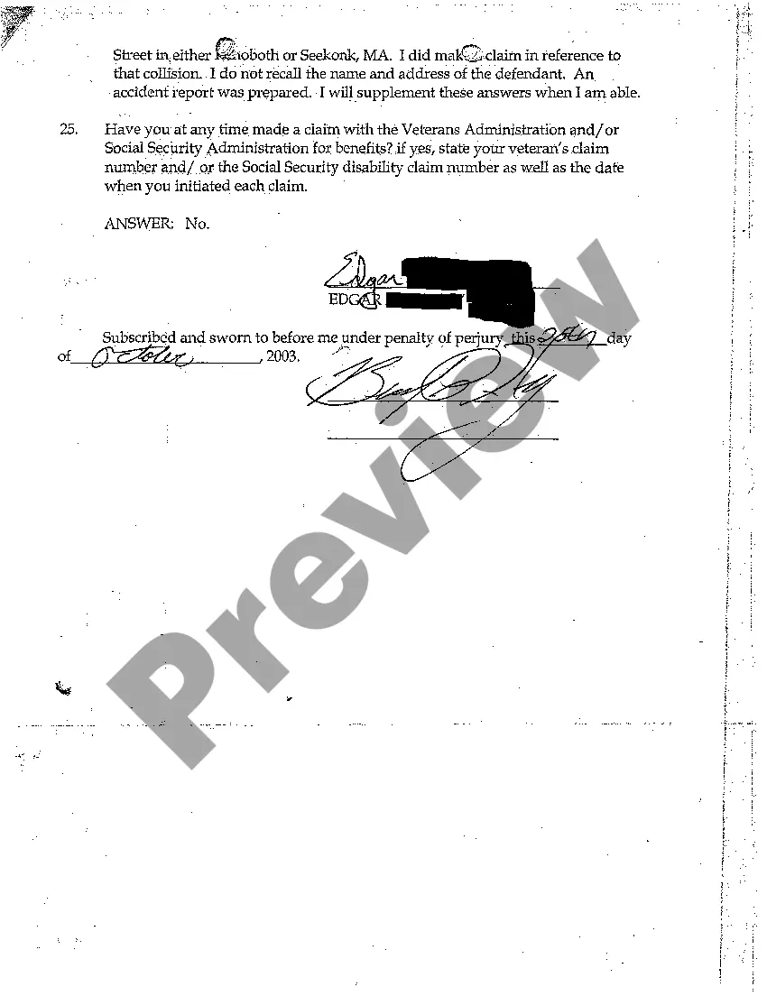 Preview A10 Plaintiff's Answers to Defendant's Interrogatories