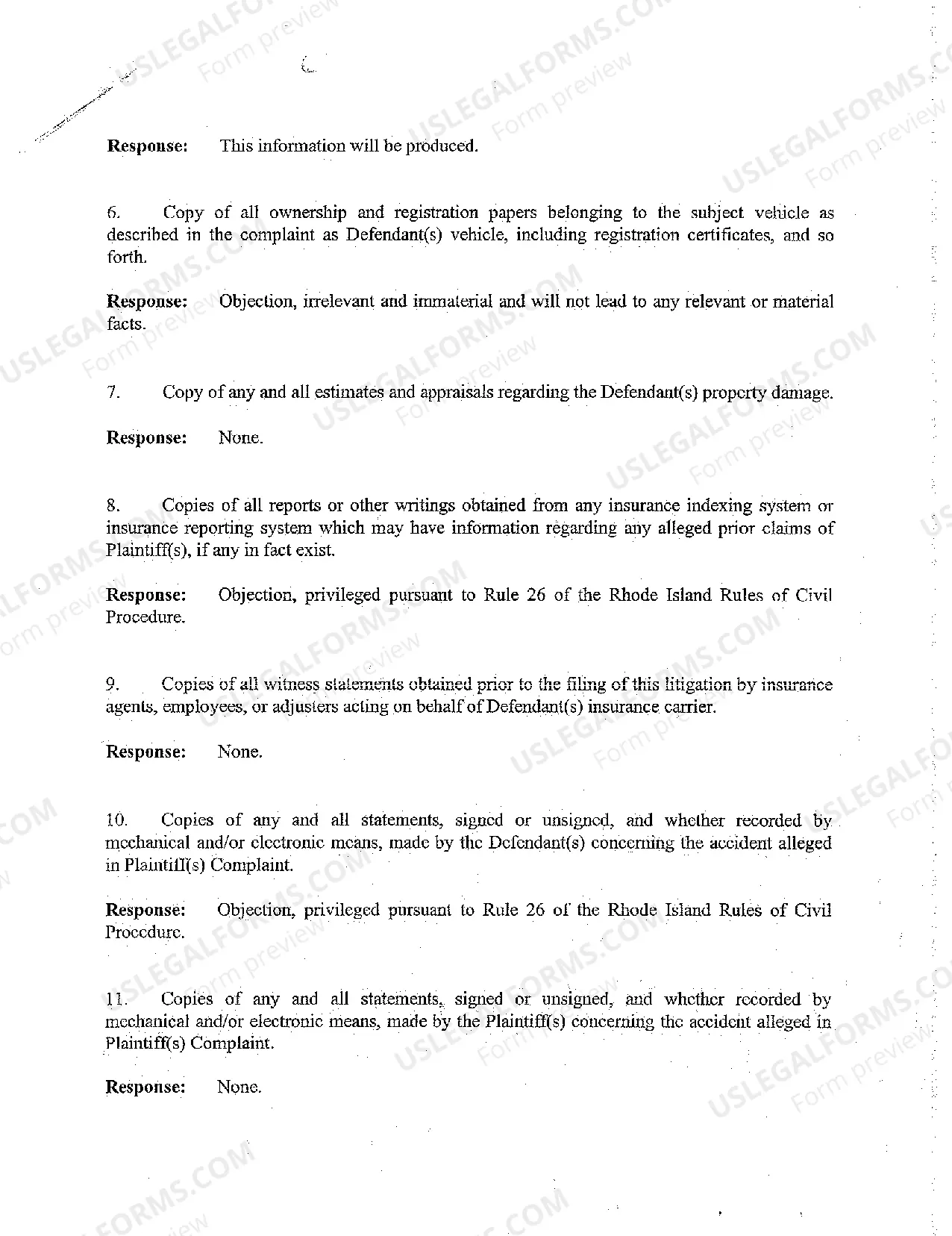 Preview A14 Response of Defendant to Plaintiff's Request for Production