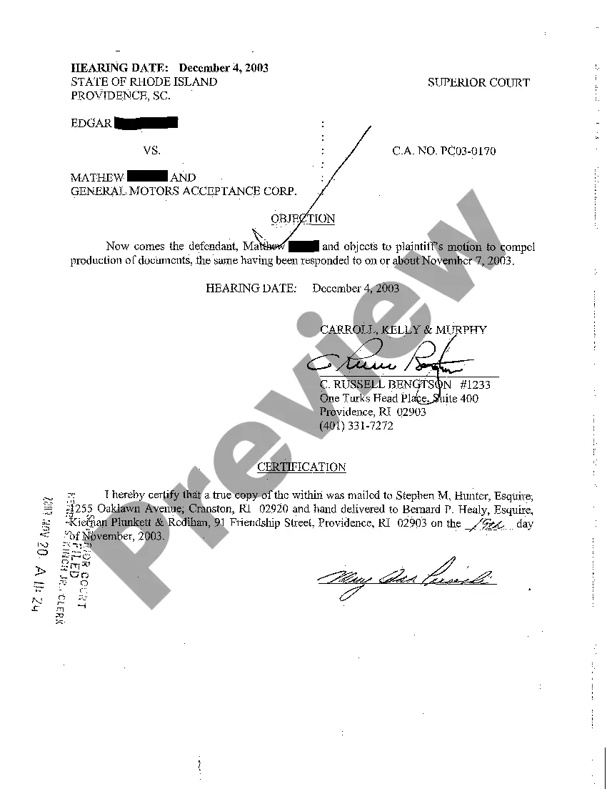 Preview A18 Motion to Compel Answers to Interrogatories