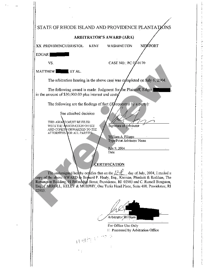 Preview A22 Designation to Arbitration and Selection Appointment of Arbitrator