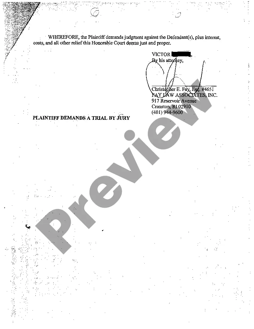 Preview A02 Complaint for Personal Injury Sustained When Plaintiff Consumed Hershey Chocolate Bars