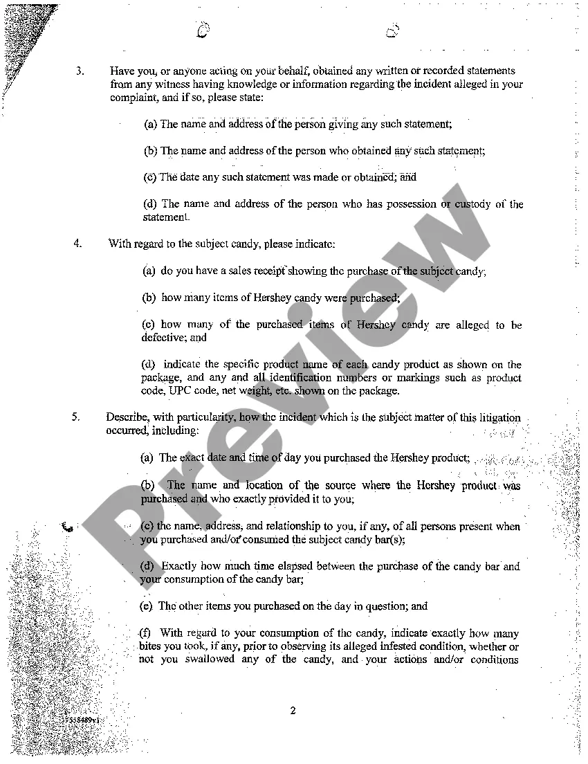 Get A08 Defendant Hershey's Interrogatories Propounded to Plaintiff Preview A08 Defendant Hershey's Interrogatories Propounded to Plaintiff