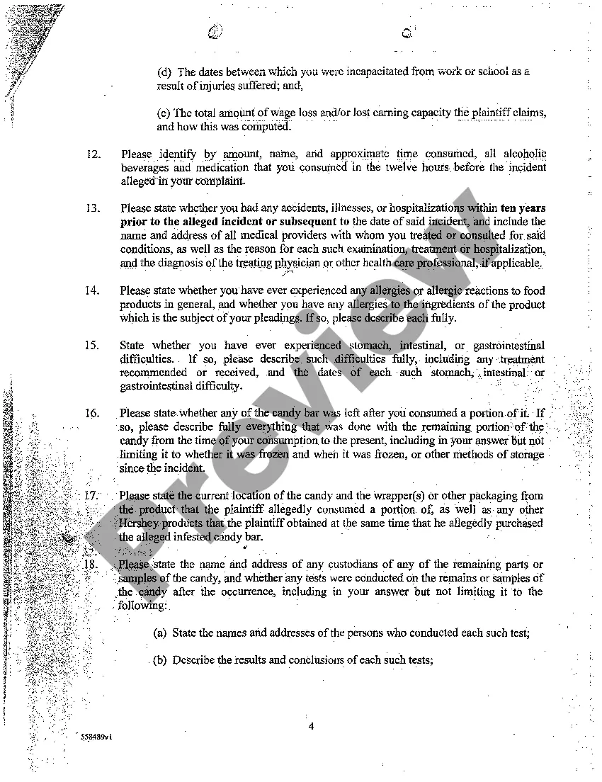 Get A08 Defendant Hershey's Interrogatories Propounded to Plaintiff Preview A08 Defendant Hershey's Interrogatories Propounded to Plaintiff