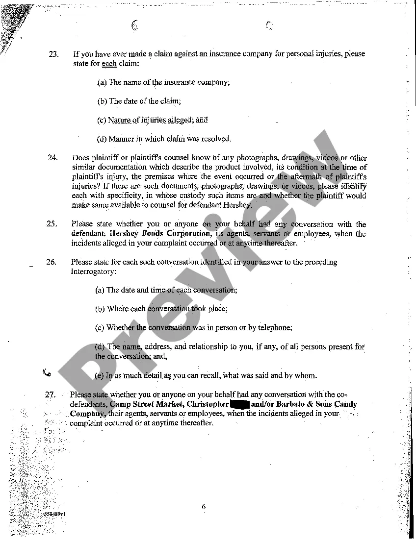 Get A08 Defendant Hershey's Interrogatories Propounded to Plaintiff Preview A08 Defendant Hershey's Interrogatories Propounded to Plaintiff