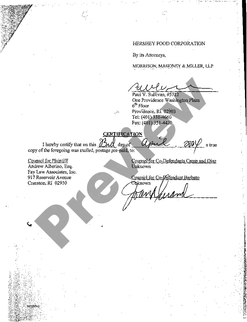 Preview A12 Defendant Hershey's Motion to Compel Production of Documents from Plaintiff