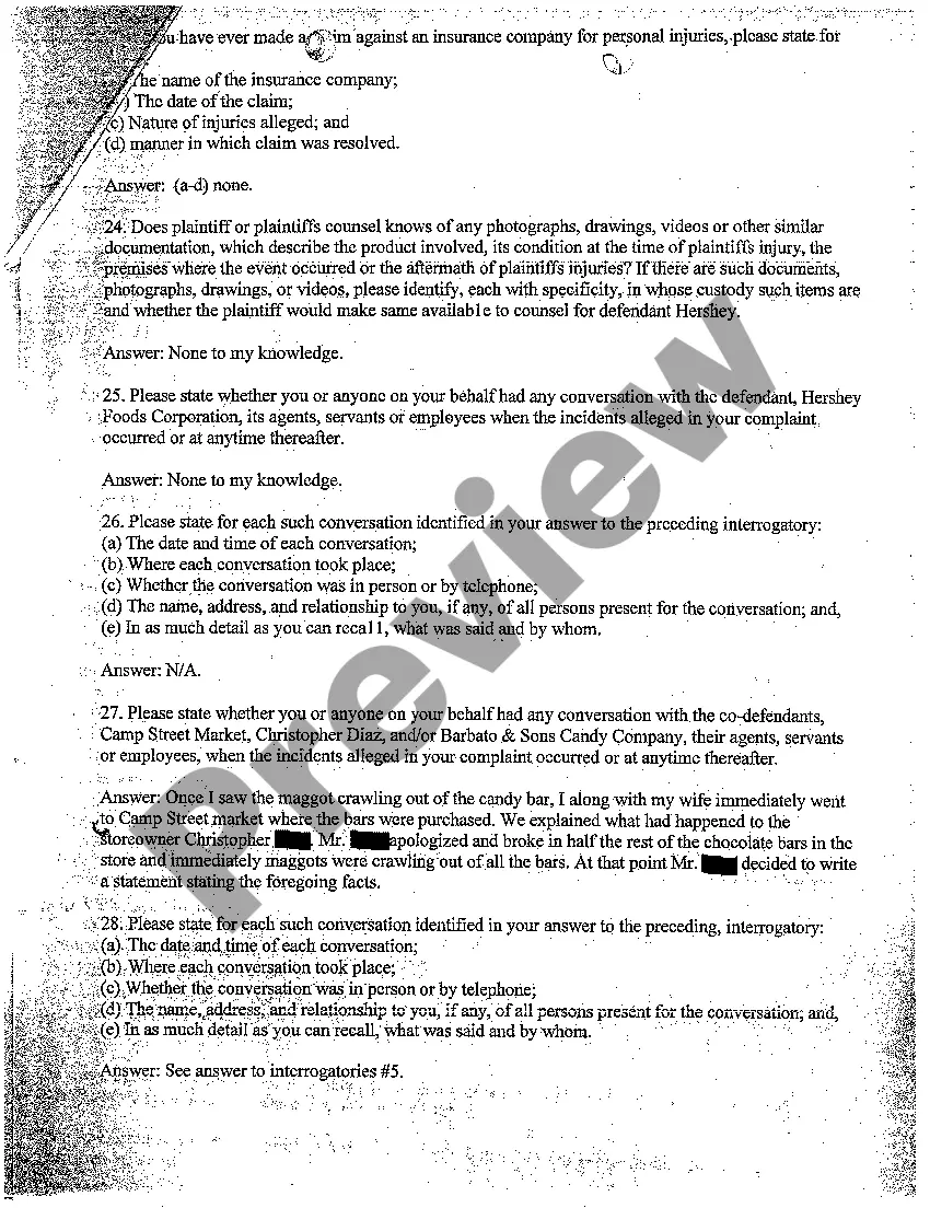 Get A37 Plaintiff's Answers to Defendant Hershey's and Defendant Candy Store's Interrogatories Preview A37 Plaintiff's Answers to Defendant Hershey's and Defendant Candy Store's Interrogatories