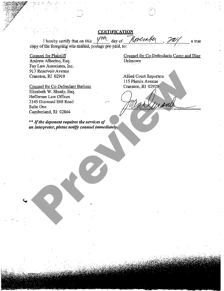 Preview A44 Amended Notice of Deposition of Plaintiff