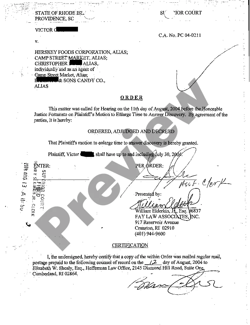 Preview A56 Order Granting Plaintiff's Motion to Enlarge Time Period to Respond