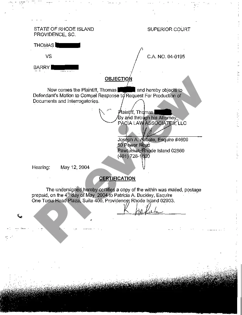 Preview A07 Defendant's Motion to Compel Plaintiff's Response to Request for Production of Documents