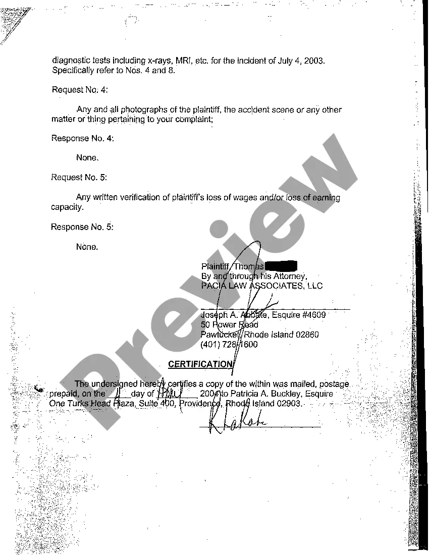 Preview A08 Plaintiff's Response to Defendant's Request for Production