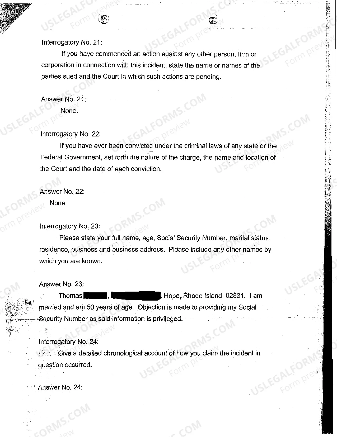 Preview A09 Plaintiff's Answer to Defendant's Interrogatories