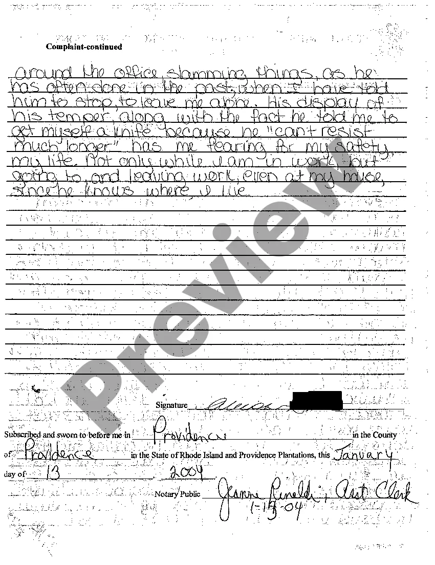 Preview A02 Complaint for Temporary Restraining Order