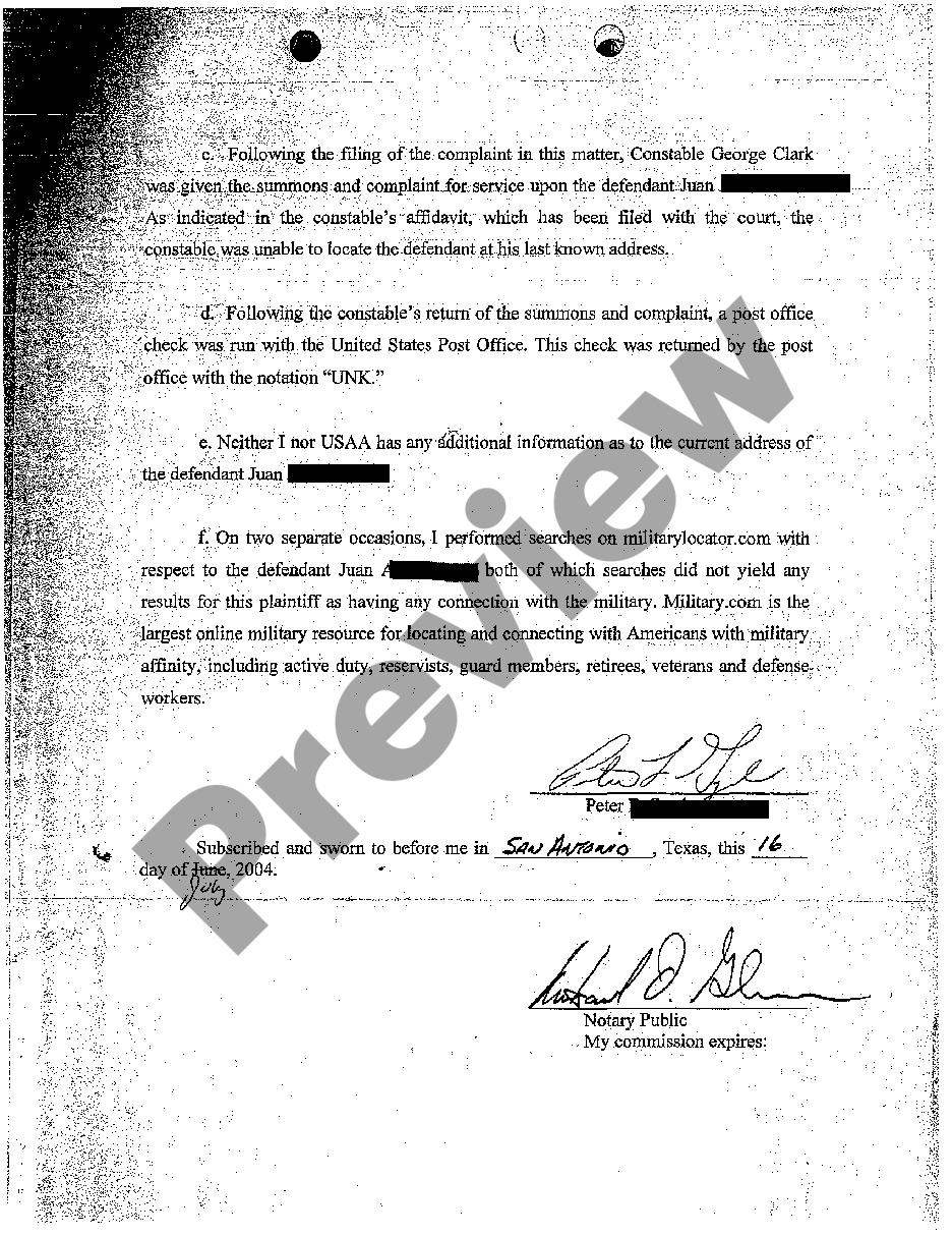 page 3 A17 Affidavit of Non-Military Service preview