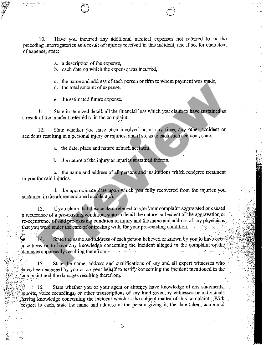 Preview A05 Defendant's Interrogatories Propounded to the Plaintiff