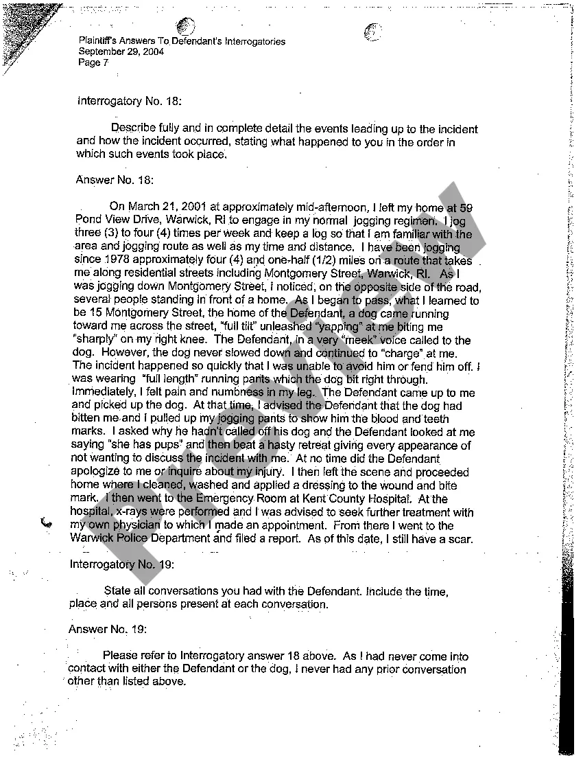 Preview A10 Plaintiff's Answers to Defendant's Interrogatories