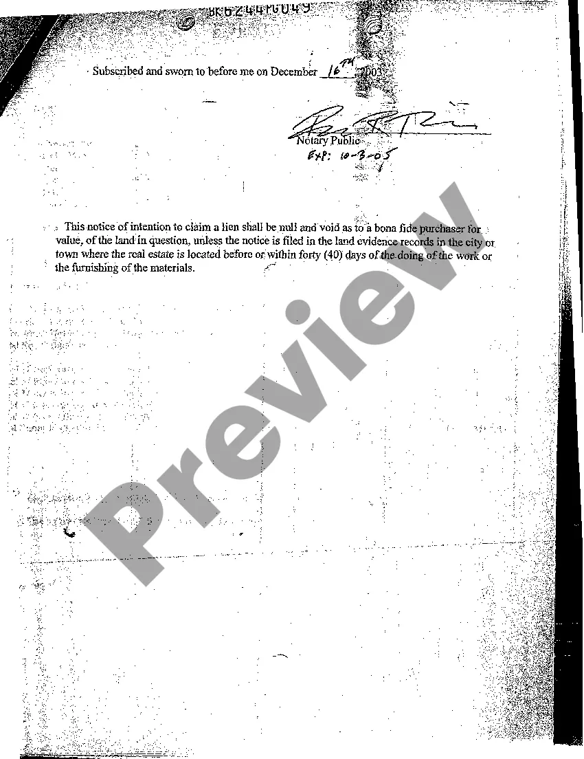 Preview A03 Notice of Intention to do Work or Furnish Materials, or Both
