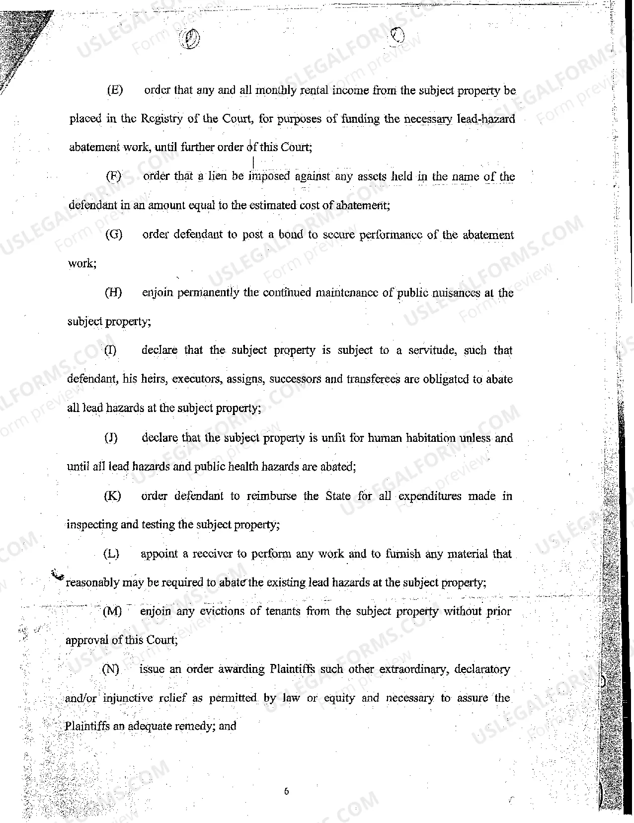 Preview A02 Complaint by State Attorney General and Department of Health Against Property Owner for Failure to Abate Lead Poisoning Nuisance