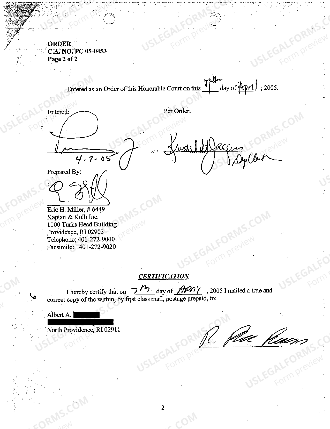 Rhode Island Order Granting Plaintiff's Motion for Judgment by Default