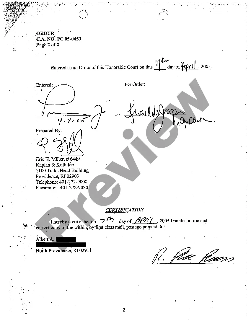 Preview A09 Order Granting Plaintiff's Motion for Judgment by Default in Replevin