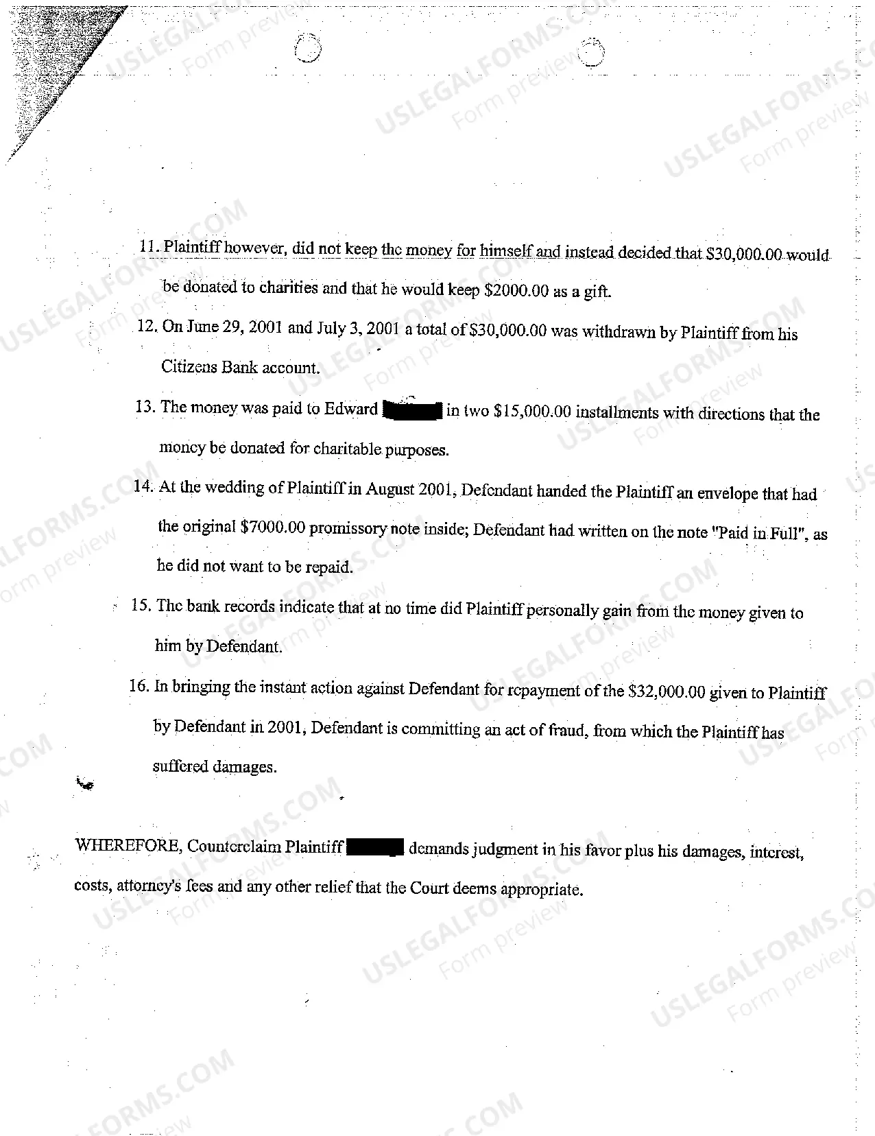 Preview A03 Answer of the Defendant