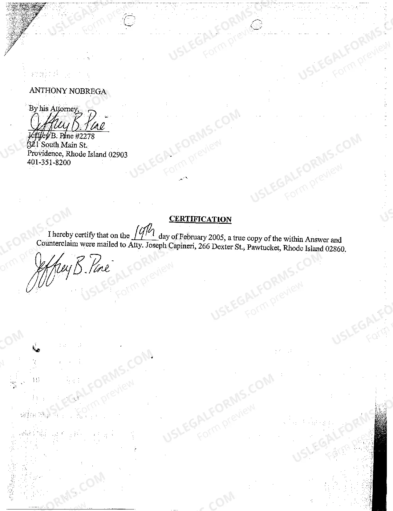 Preview A03 Answer of the Defendant