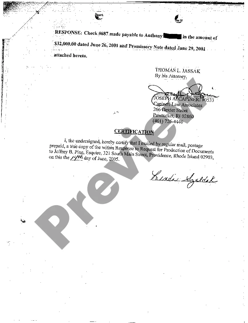 Preview A05 Plaintiff's Response to Defendant's First Request for Production of Documents