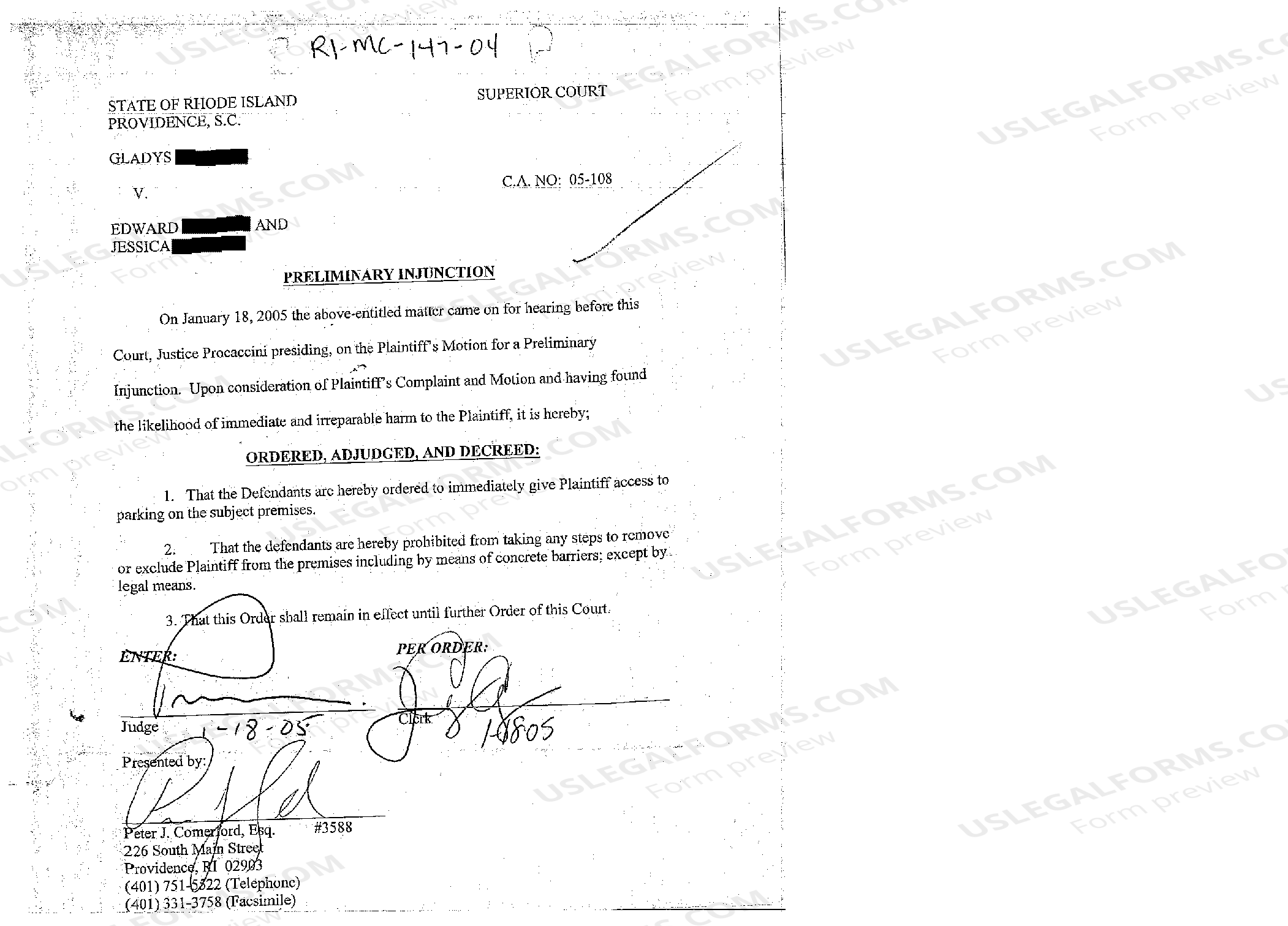 Rhode Island Preliminary Injunction US Legal Forms