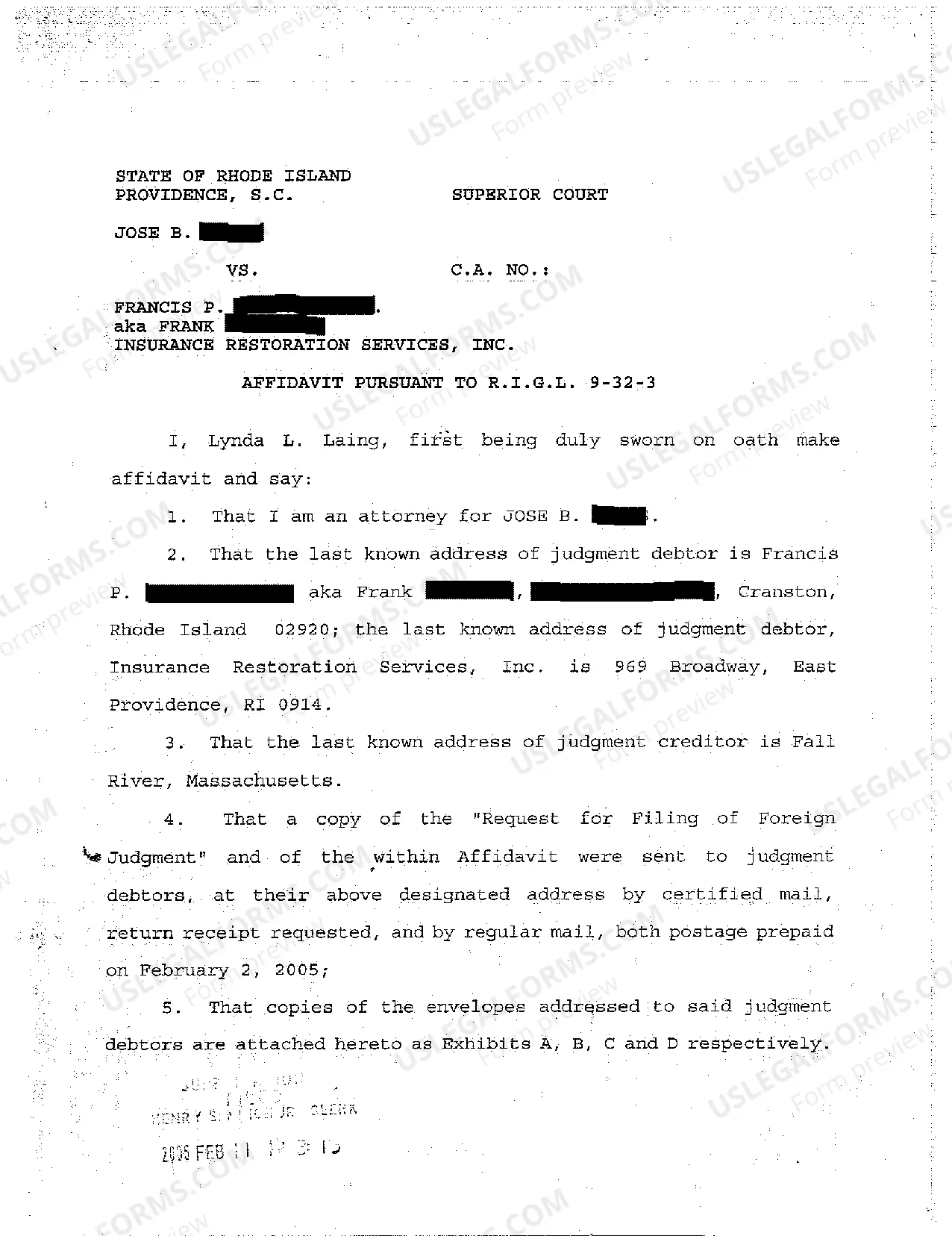 Preview A01 Judgment for Plaintiff by Default